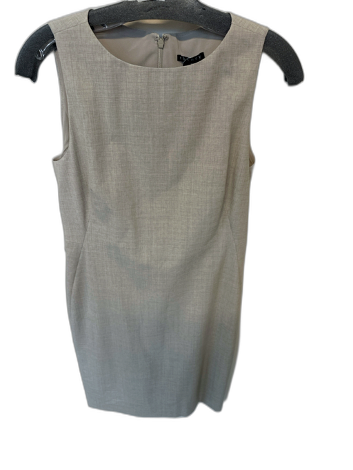 Theory Size 4 Taupe Wool Blend Sleeveless Back Zip Dress Taupe / 4