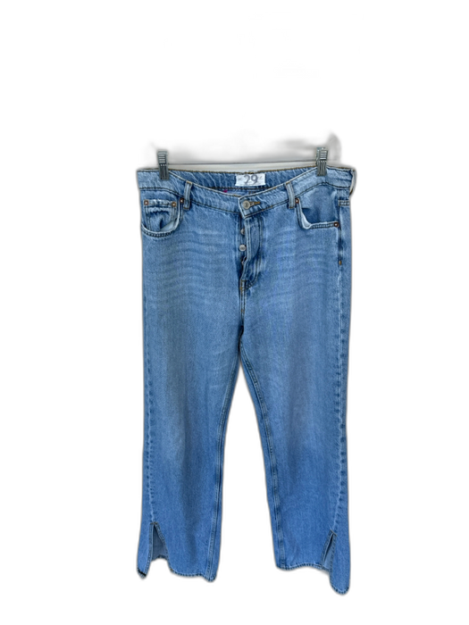 We The Free Size 29 Light Wash Cotton High Waist Button Fly Wide Leg Slits Jeans Light Wash / 29