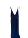 Lulus Size L Navy Polyester Spaghetti Strap Gathered Front Mesh Overlay Gown Navy / L