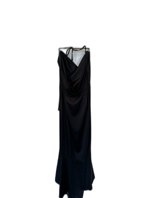 Lovers + Friends Size XS Black Polyester Blend Halter Neck Cowl Neck Slit Gown Black / XS
