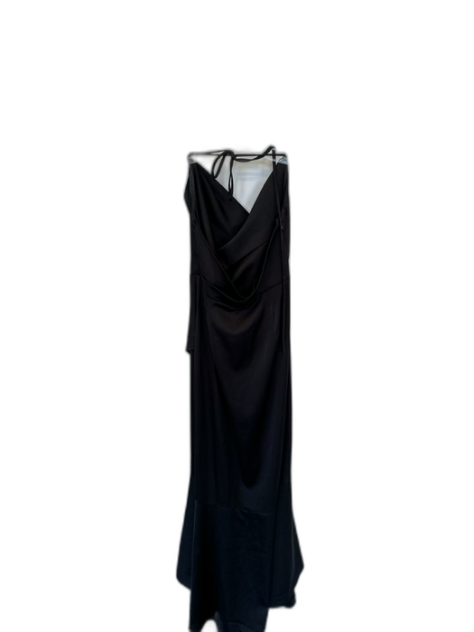 Lovers + Friends Size XS Black Polyester Blend Halter Neck Cowl Neck Slit Gown Black / XS