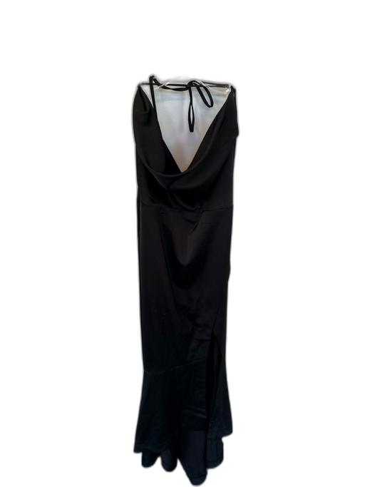 Lovers + Friends Size XS Black Polyester Blend Halter Neck Cowl Neck Slit Gown Black / XS