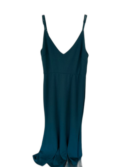 Lulus Size L Forest Green Polyester Spaghetti Strap V Neck Back Zip Gown Forest Green / L