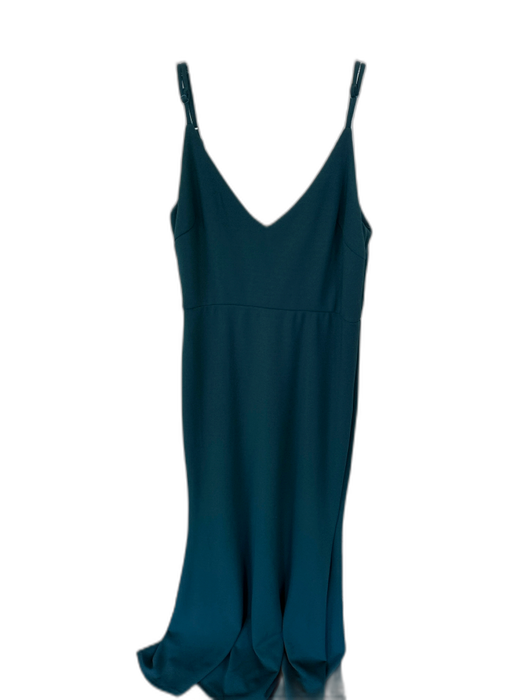 Lulus Size L Forest Green Polyester Spaghetti Strap V Neck Back Zip Gown Forest Green / L