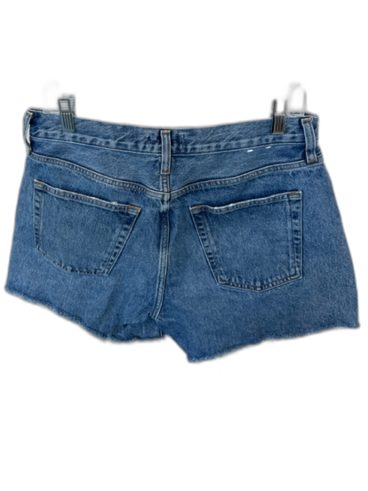 Agolde Size 28 Med Dark Wash Organic Cotton High Waist Button Fly Cut Off Shorts Med Dark Wash / 28