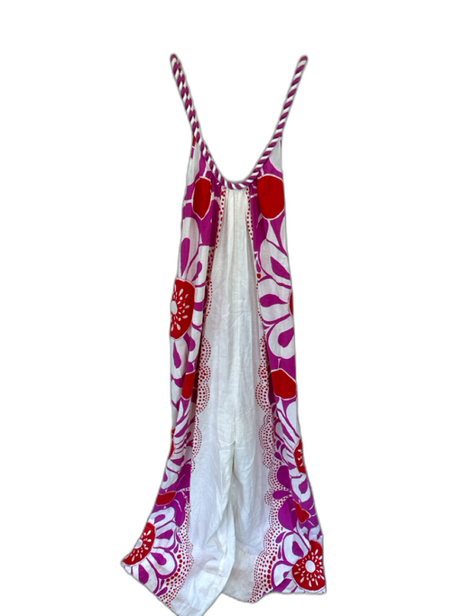 Farm Rio Size M Purple & Red Linen Blend Rope Strap Flowers Wide Leg Jumper Purple & Red / M