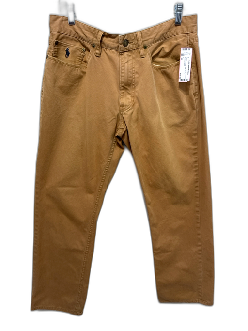 Polo Size 32 Brown Cotton Solid Zip Fly Men's Pants Brown / 32