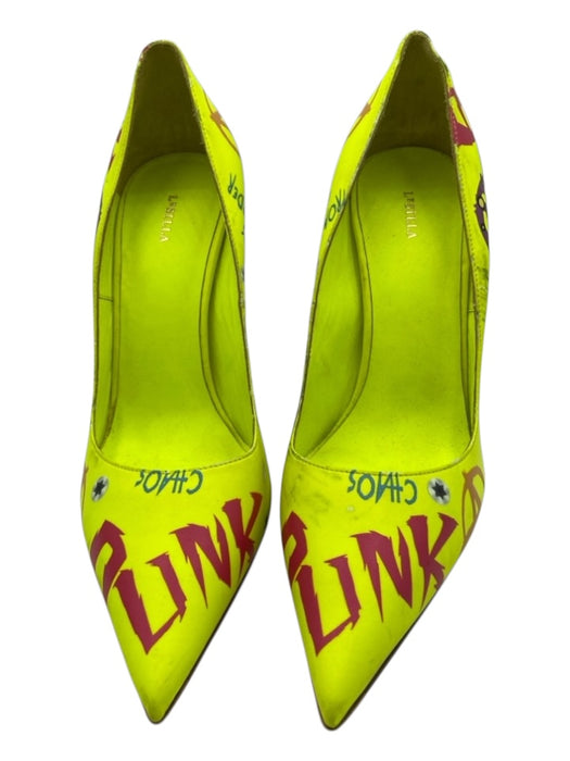 Le Silla Shoe Size 40 Neon Green & Multi Graffiti Pointed Toe Pumps Neon Green & Multi / 40