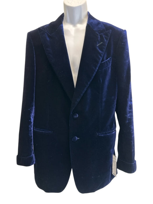 Tom Ford Blue Velour Solid Tuxedo Jacket Men's Blazer Blue / 48R