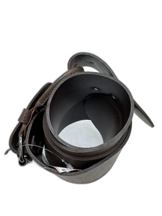 Topfer Dark Brown Leather Double Buckle Wide Peg Closure Belts Dark Brown / L