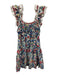 Love The Label Size XS White & Multi Cotton Floral Sleeveless Gathered Dress White & Multi / XS
