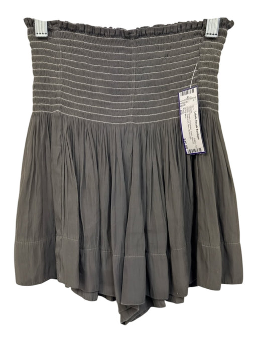 Koch Size XS Dusty Green Polyester Satin Shirred Waist Gathered Mini Shorts Dusty Green / XS