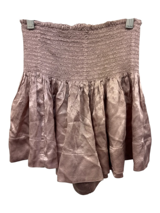 Koch Size XS Light Pink Acetate Satin Shirred Waist Gathered Mini Shorts Light Pink / XS