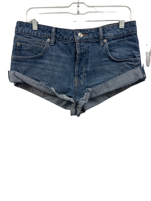 We The Free Size 29 Medium Wash Cotton Denim Cuffed Button Fly Daisy Duke Shorts Medium Wash / 29