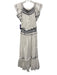 Cleobella Size XS White & Midnight Blue Cotton Ruffle Cap Sleeve Gathered Dress White & Midnight Blue / XS
