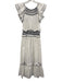 Cleobella Size XS White & Midnight Blue Cotton Ruffle Cap Sleeve Gathered Dress White & Midnight Blue / XS