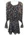 Ramy Brook Size S navy blue & multi Viscose Blend Metallic Thread Floral Dress navy blue & multi / S