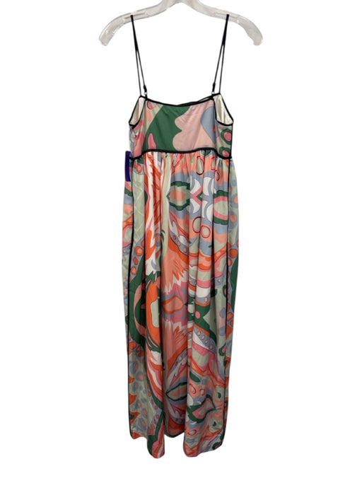 English Factory Size XS White & Multi Polyester Spaghetti Strap Side Zip Dress White & Multi / XS
