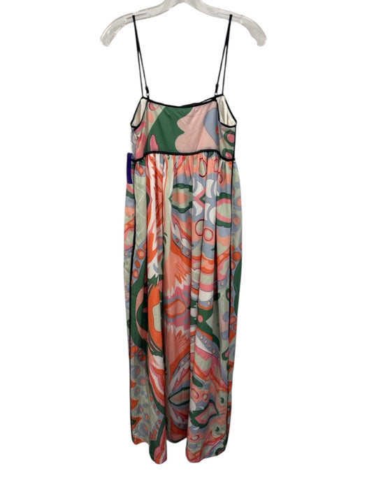 English Factory Size XS White & Multi Polyester Spaghetti Strap Side Zip Dress White & Multi / XS