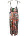 English Factory Size XS White & Multi Polyester Spaghetti Strap Side Zip Dress White & Multi / XS