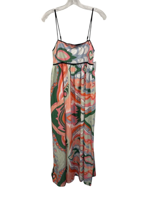 English Factory Size XS White & Multi Polyester Spaghetti Strap Side Zip Dress White & Multi / XS