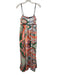 English Factory Size XS White & Multi Polyester Spaghetti Strap Side Zip Dress White & Multi / XS