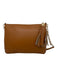 Gigi Light Brown Pebble Leather Zip Close Tassel Crossbody Strap Bag Light Brown