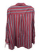 Lafayette 148 Size XXL Red, Beige & Blue Cotton & Silk Long Sleeve Striped Top Red, Beige & Blue / XXL
