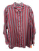Lafayette 148 Size XXL Red, Beige & Blue Cotton & Silk Long Sleeve Striped Top Red, Beige & Blue / XXL