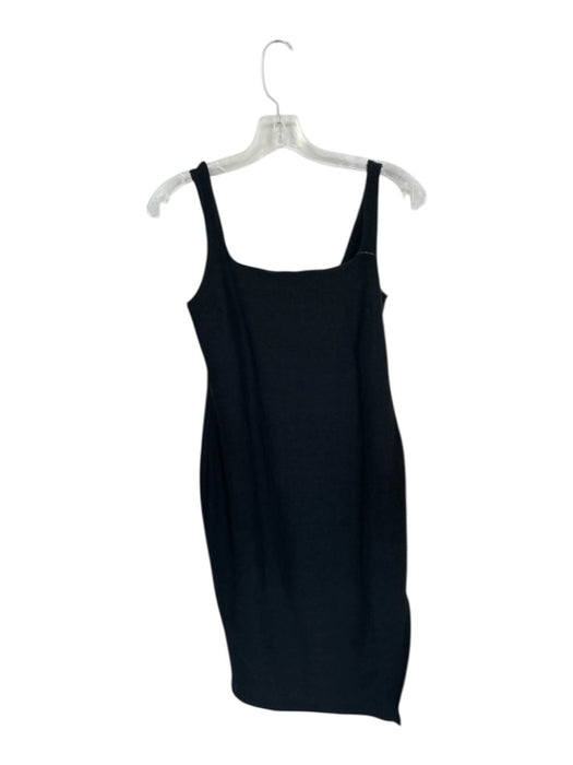 Beyond Yoga Size M Charcoal Polyester Heathered Midi Shelf Bra Straps Dress Charcoal / M