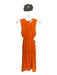 Olivia by Livro Size S Bright Orange Linen Sleeveless Cut Out Midi Dress Bright Orange / S