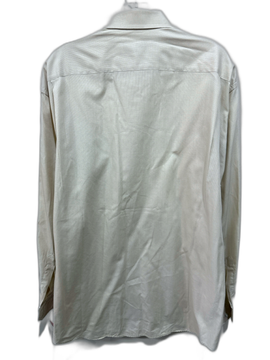Canali Size 16.5 Beige Cotton Button Down Men's Long Sleeve Shirt Beige / 16.5