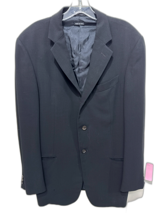 Armani Black Wool Blend Solid 3 Button Rolled Men's Blazer Black / 50