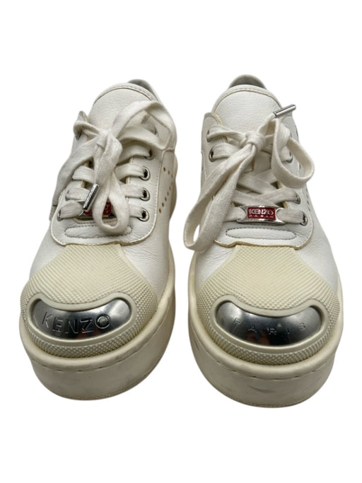 Kenzo Shoe Size 39 White Leather Low Top lace up Steel Toe Platform Sneakers White / 39