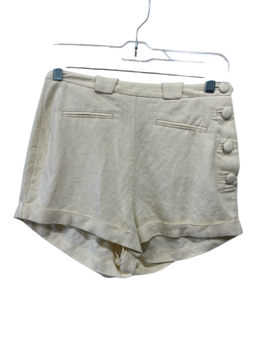 Doen Size 2 Cream White Viscose Blend Button Detail Cuffed Slit Pockets Shorts Cream White / 2