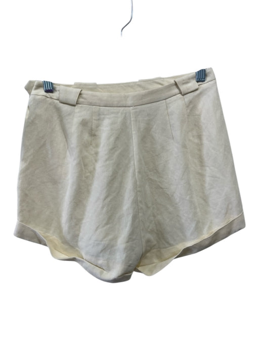 Doen Size 2 Cream White Viscose Blend Button Detail Cuffed Slit Pockets Shorts Cream White / 2