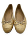 Chanel Shoe Size 36.5 Yellow Gold Leather Upper Patent Bow Detail Pump Flats Yellow Gold / 36.5