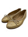 Chanel Shoe Size 36.5 Yellow Gold Leather Upper Patent Bow Detail Pump Flats Yellow Gold / 36.5