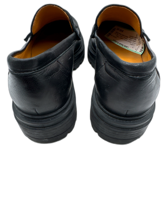 Souliers Sezane Shoe Size 35 Black Leather Upper Platform Penny Slip On Loafers Black / 35