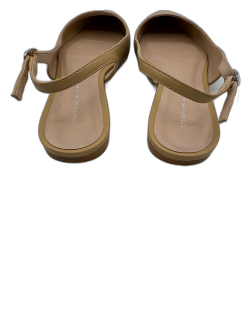 Stuart Weitzman Shoe Size 6.5 Beige Leather Upper Pointed Toe Ankle Buckle Flats Beige / 6.5