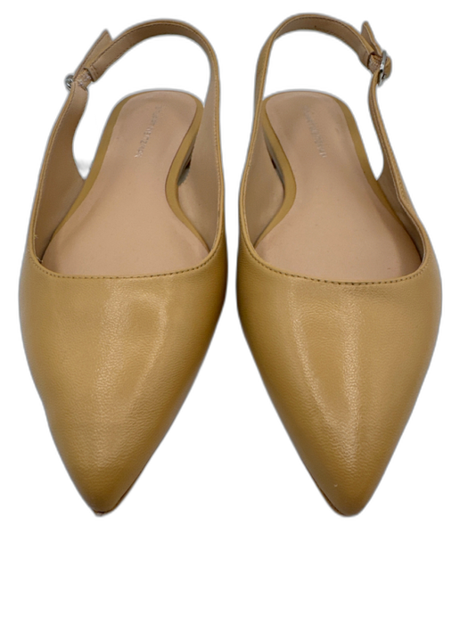 Stuart Weitzman Shoe Size 6.5 Beige Leather Upper Pointed Toe Ankle Buckle Flats Beige / 6.5