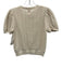 Gap x Doen Size XS Cream Beige Linen Blend Short Puff Sleeve Open Knit Sweater Cream Beige / XS