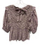 Sea New York Size XS Purple, Brown, White Cotton Half Puff Sleeve Floral Top Purple, Brown, White / XS