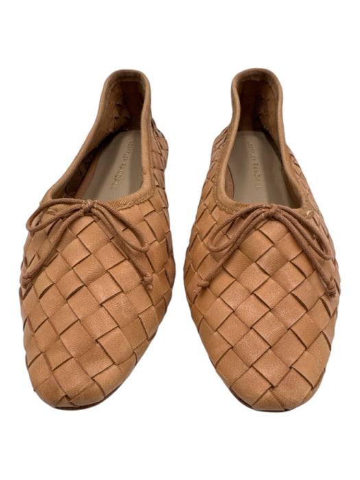 Loeffler Randall Shoe Size 6 Light Tan Leather Almond Toe Woven Bow Detail Flats Light Tan / 6
