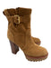 Veronica Beard Shoe Size 6 Brown Suede Upper Round Toe Buckle Platform Booties Brown / 6