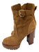 Veronica Beard Shoe Size 6 Brown Suede Upper Round Toe Buckle Platform Booties Brown / 6