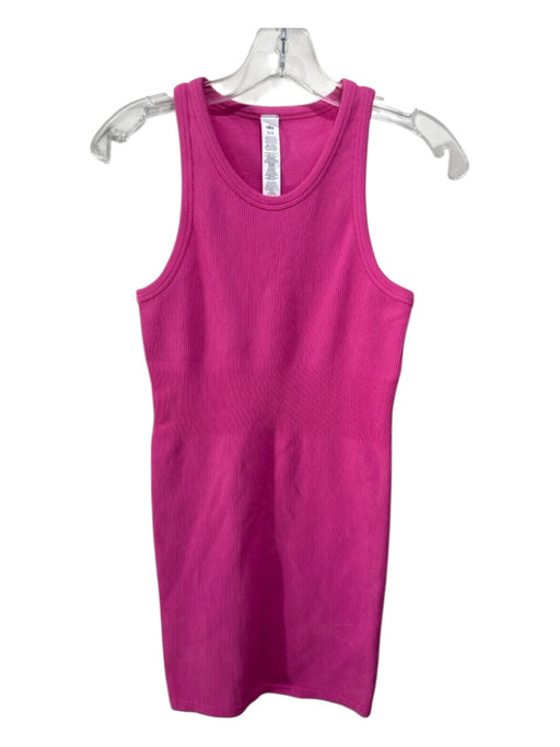 Alo Size Small Hot pink Cotton Blend Sleeveless Ribbed Mini Dress Hot pink / Small
