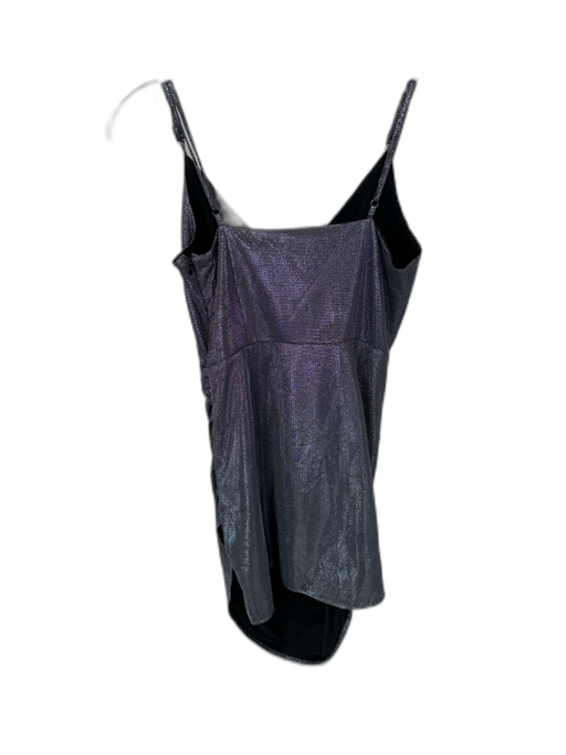 Ramy Brook Size 4 Black & Silver Polyester Blend Spaghetti Strap Metallic Dress Black & Silver / 4