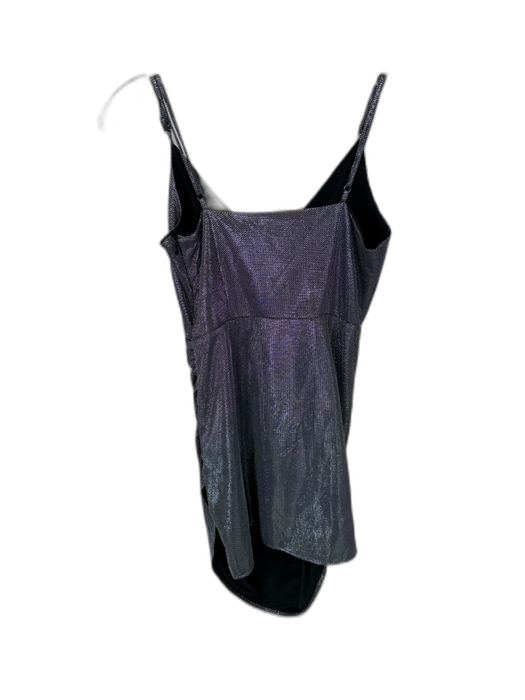 Ramy Brook Size 4 Black & Silver Polyester Blend Spaghetti Strap Metallic Dress Black & Silver / 4