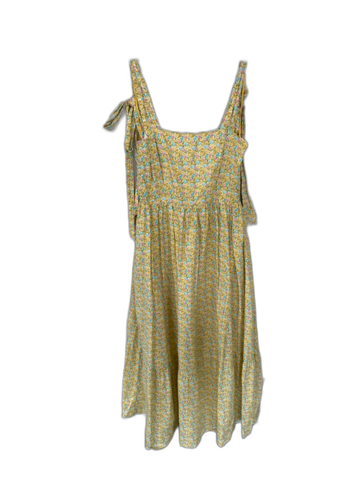 Hyacinth House Size S Yellow & Blue Cotton Tie Straps Flowers Maxi Dress Yellow & Blue / S